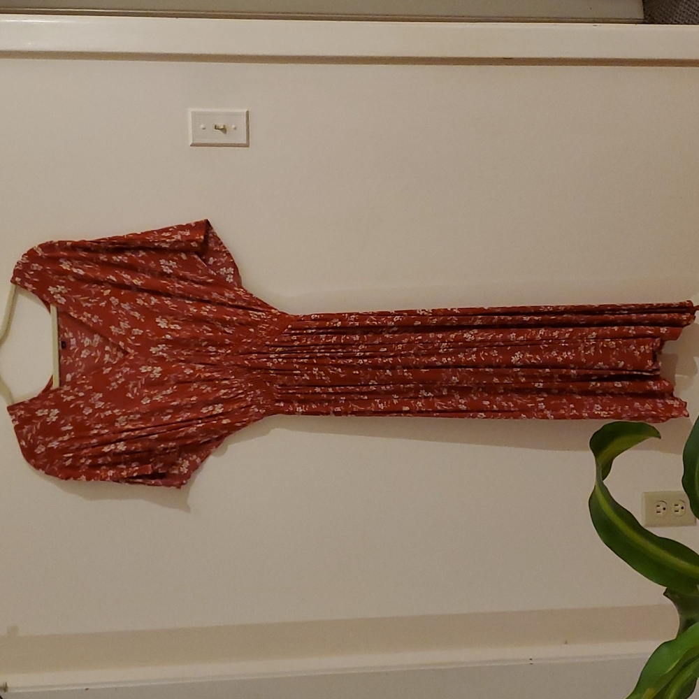 Rust colored Floral maxi dress